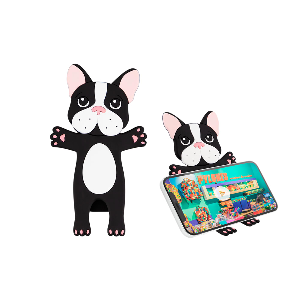 Support téléphone bureau bulldog métal 18 x 11 cm x 11 cm Support téléphone bureau bulldog métal 18 x 11 cm x 11 cm