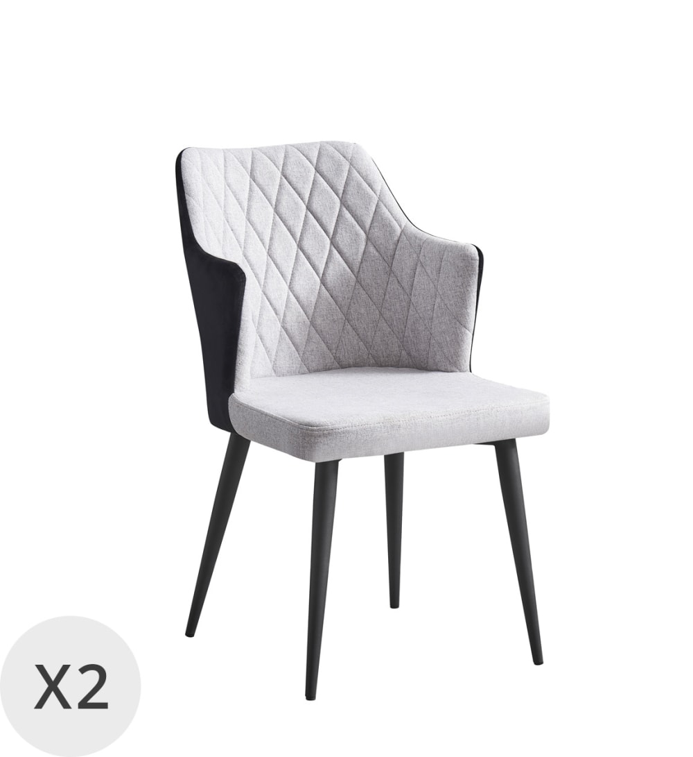 MOYCOR 2er Set gepolsterte Sessel, zweifarbig Mehrfarbig Pes - Polyester