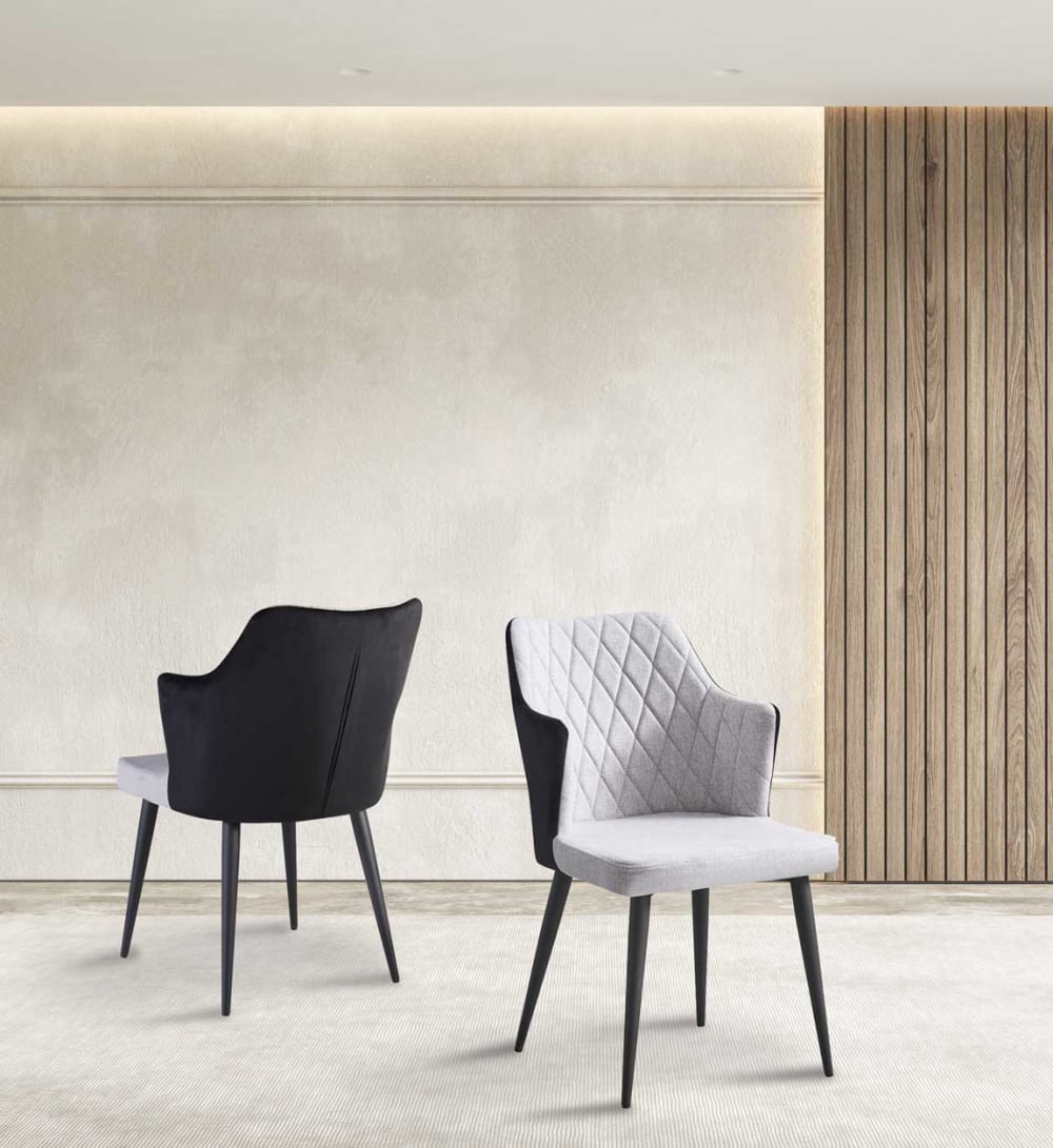 2er Set gepolsterte Sessel, zweifarbig - Maisons Du Monde