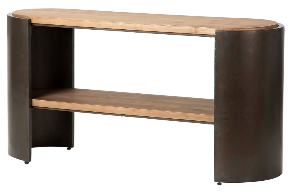 Consola marron de madera 119x38x61cm