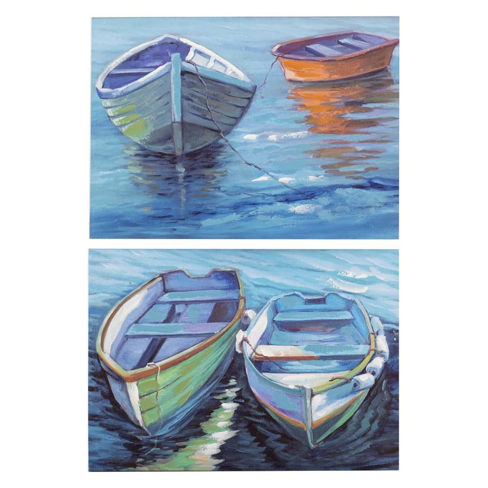 Set de 2 lienzos multicolor de madera 70x3x50cm