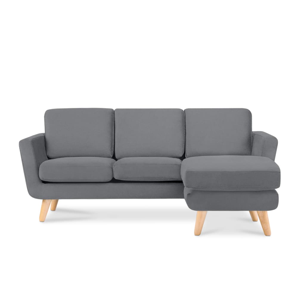 KONSIMO Ecksofa 3/4 Sitzer, grau - Stoff