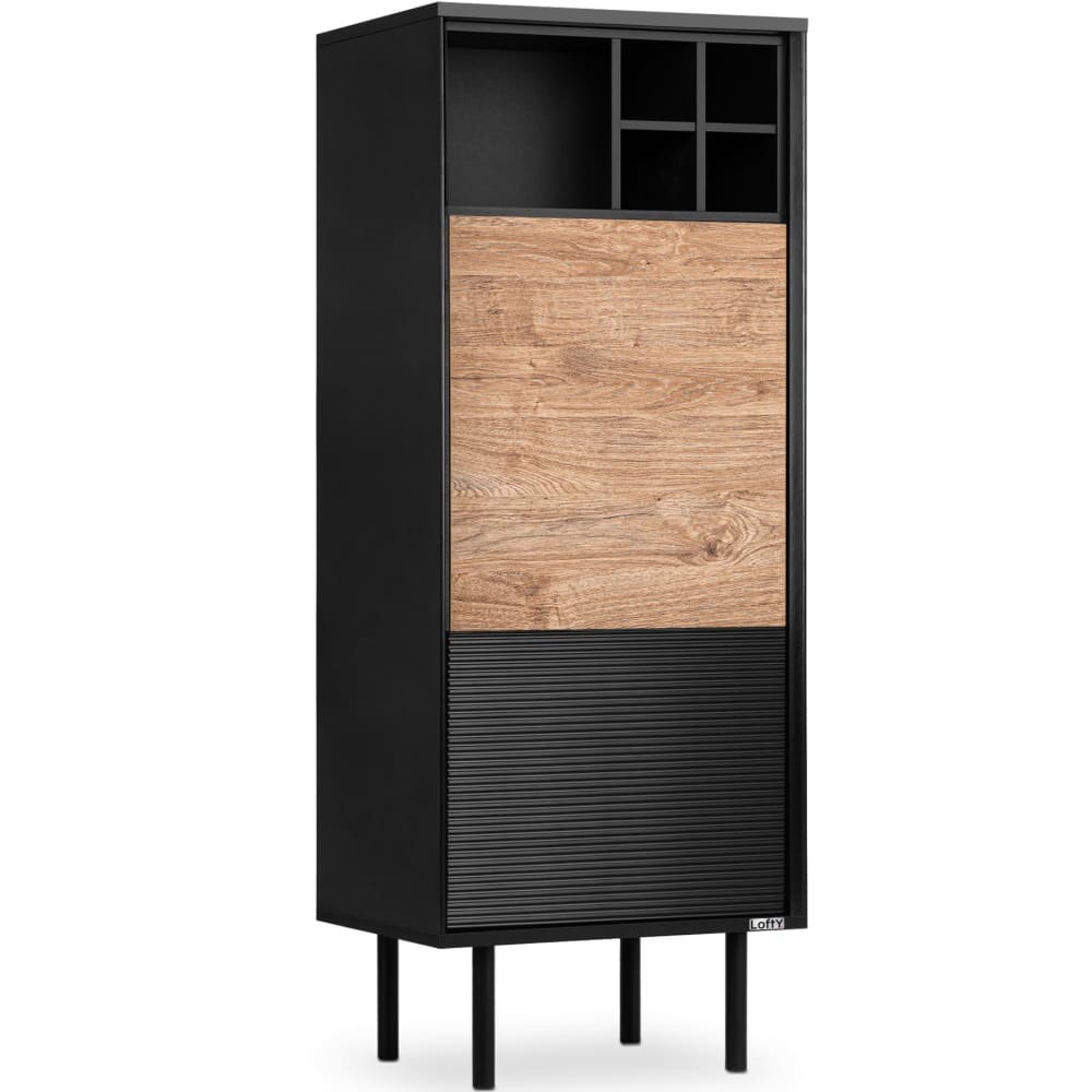 KONSIMO Regale Weineinlage, schwarz style industrial - Holz