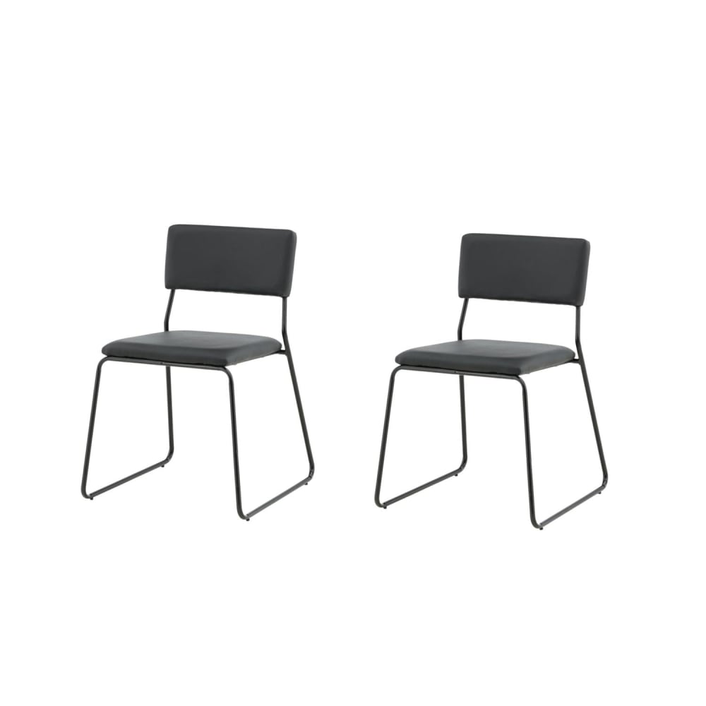 Venture Home 2er-Set Esszimmerstühle Kenth aus Kunstleder, Schwarz style modern Schwarz
