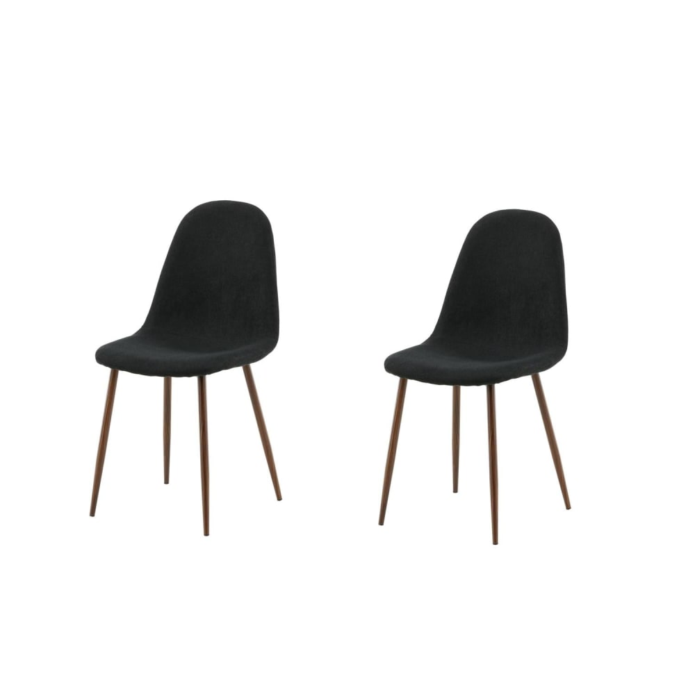 Venture Home 2er-Set Esszimmerstühle, Schwarz Schwarz Stoff