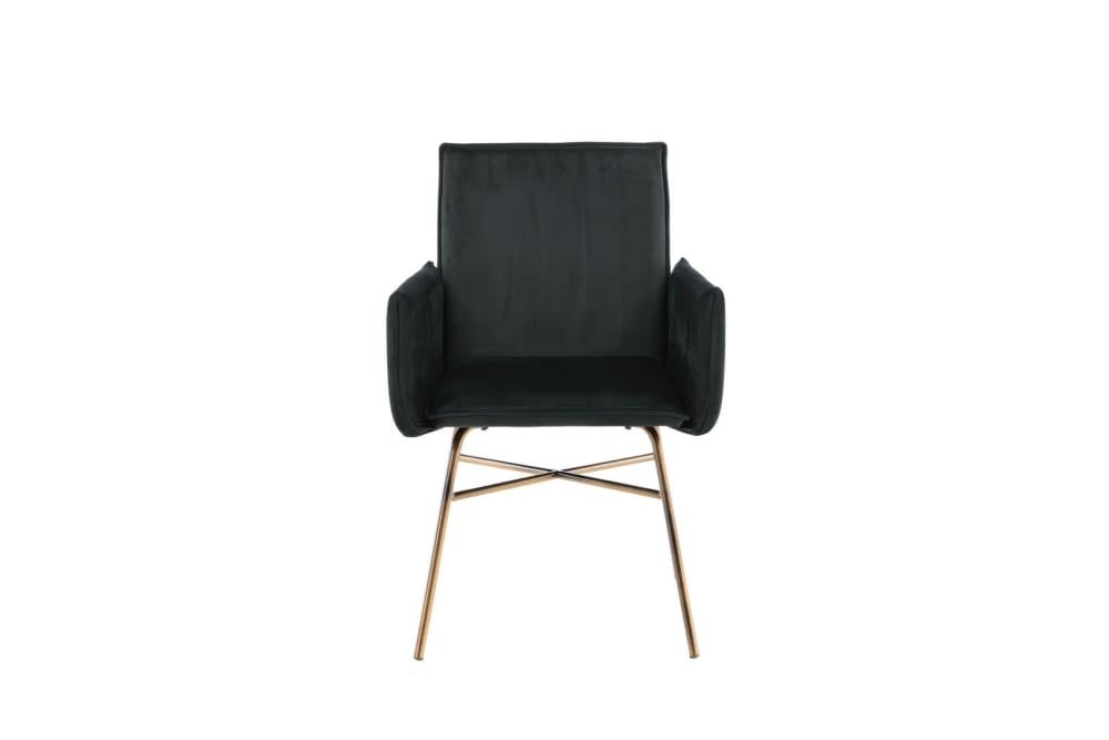ebuy24 Esszimmerstuhl aus 100% Baumwolle, Messing, Schwarz Schwarz Baumwolle
