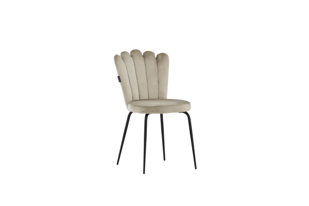 ebuy24 Limhamn Esszimmerstuhl Velour beige - Baumwolle