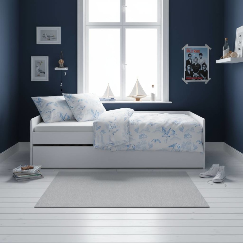 Lit banquette gigogne en bois 90 x 190 cm blanc (CAMIF) - Image 2