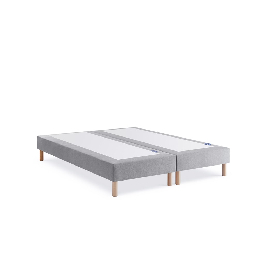 Sommier bi-bloc tapissier tissu gris merlot 70x190cm Lot de deux