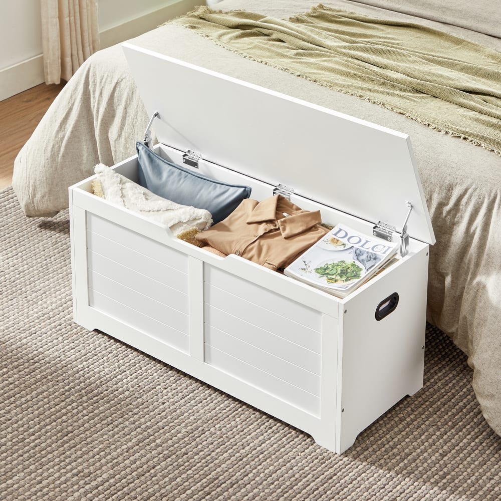 Banc de rangement style maison de campagne avec double blanc - Maisons du Monde