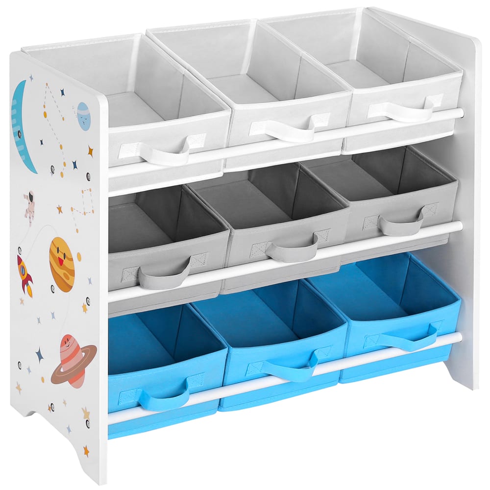 Étagère de rangement enfant effet bois blanc