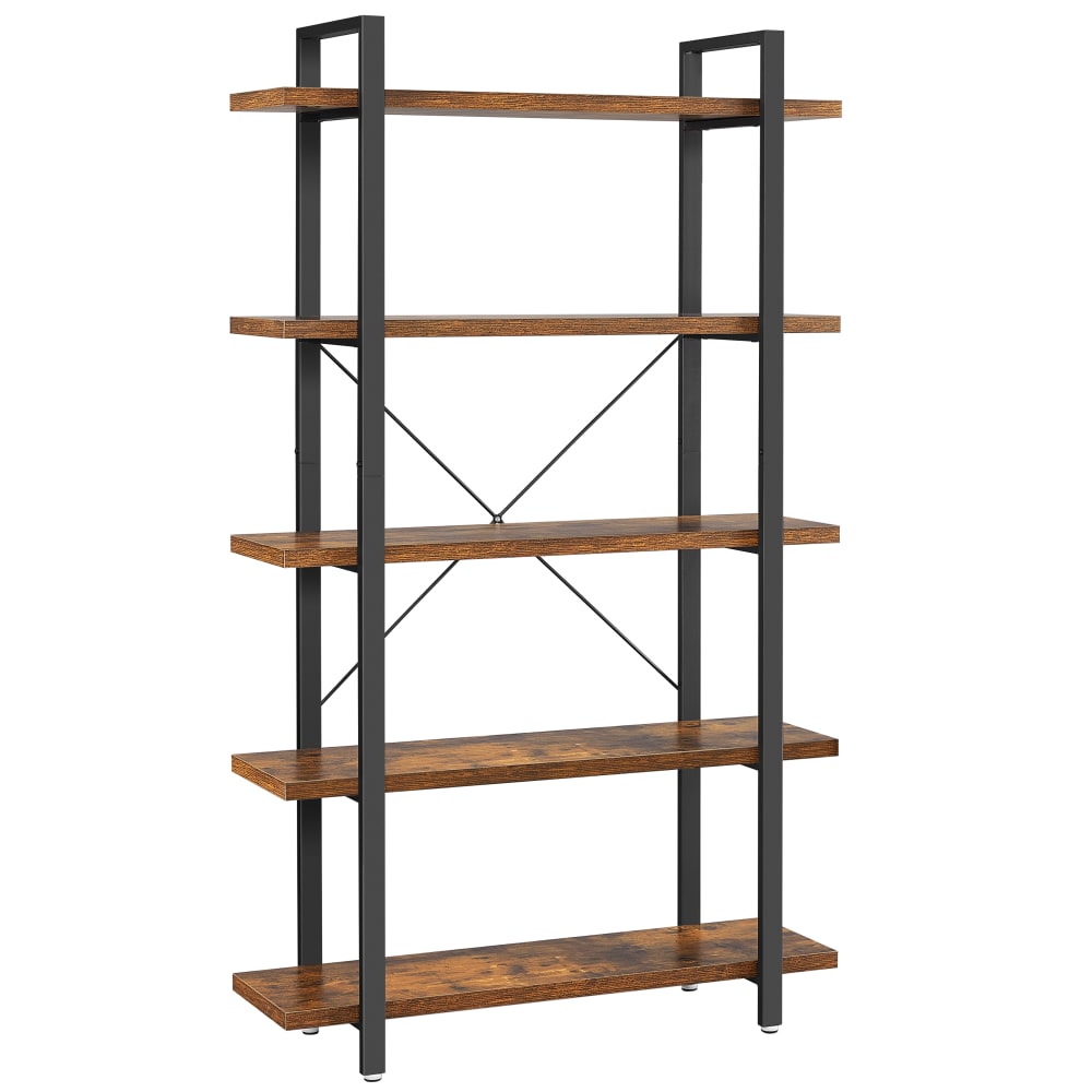VASAGLE Étagère de rangement industrielle 105 x 33.5 x 177.5 cm marron et noir Marron Métal - 105x178x34cm