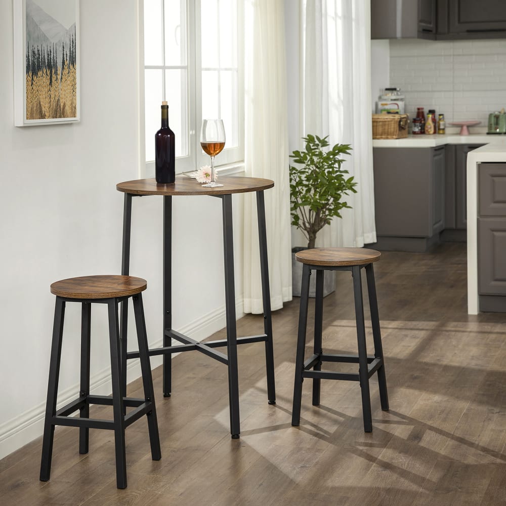 Tabourets de bar cadre métallique 64 cm marron et noir - Maisons du Monde