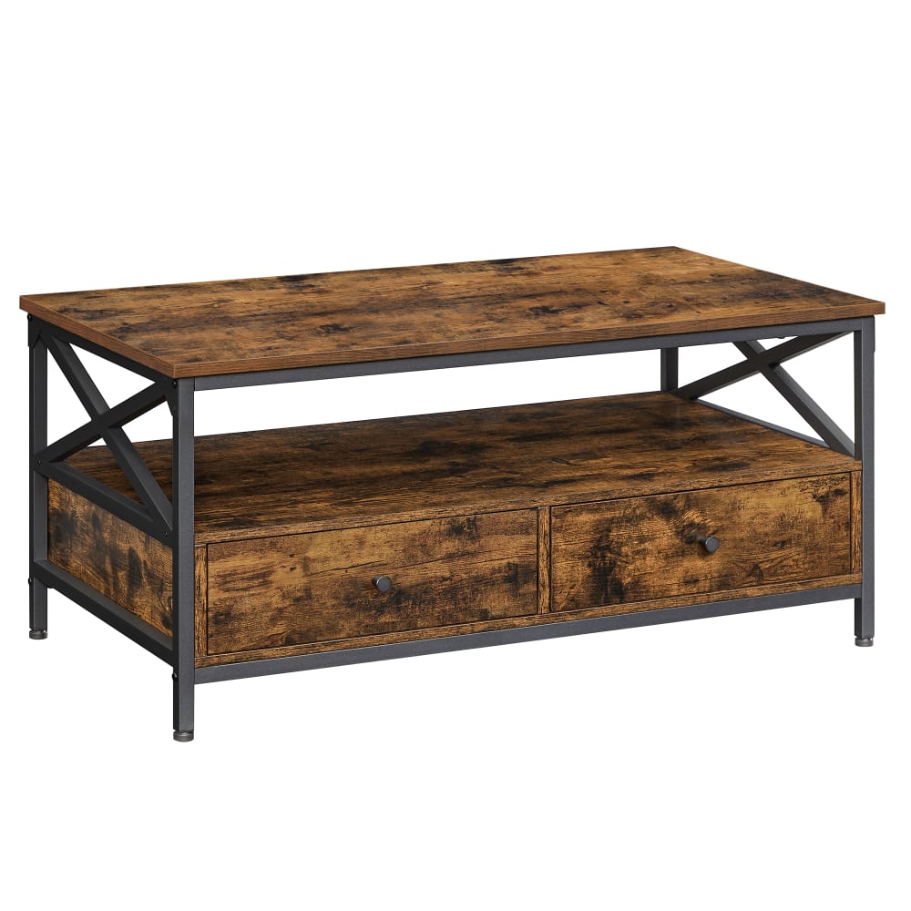 Table basse de salon buffet bas 100.1 x 55.1 x 45.1 cm marron et noir