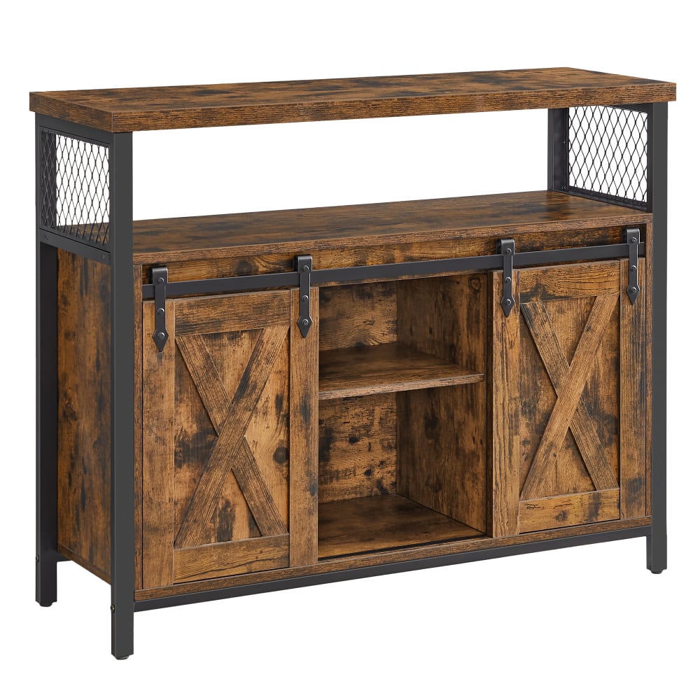 Meuble de rangement avec 2 portes 33 x 100 x 80 cm marron et noir