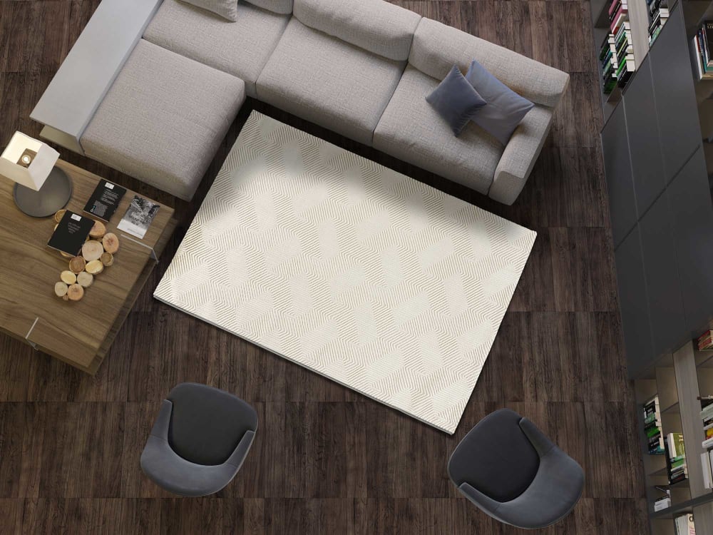 Tapis à relief géométrique crème 120x170 cm — vue 3