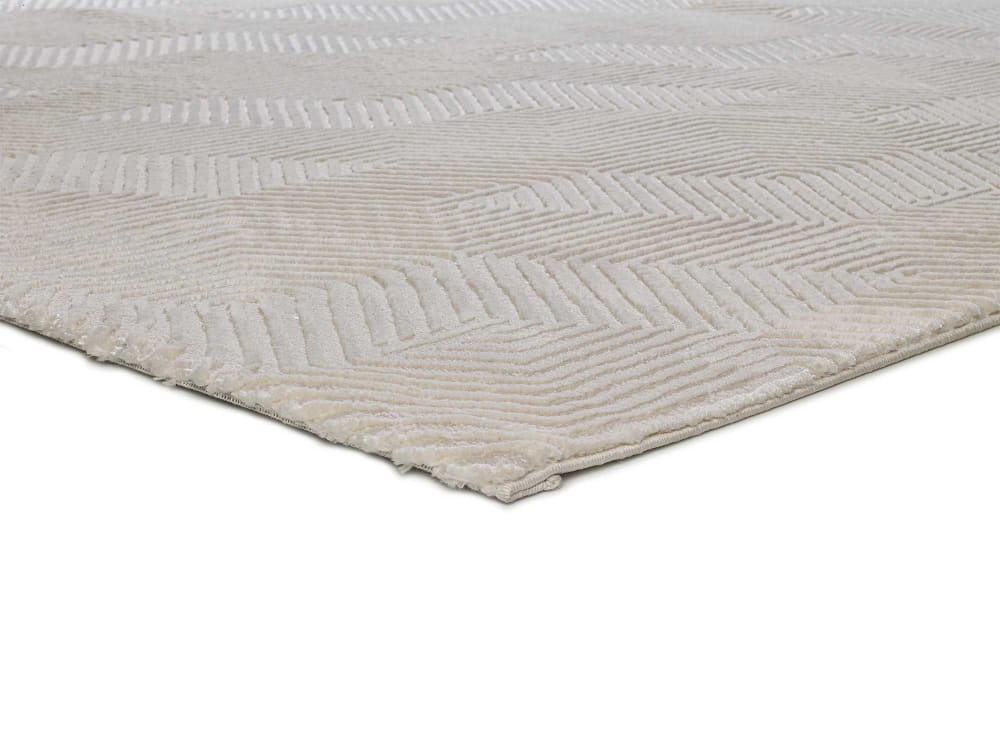 Tapis à relief géométrique crème 120x170 cm — vue 4
