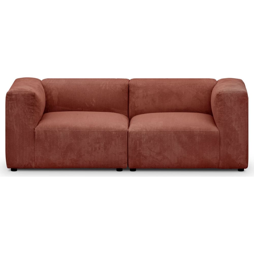 Canapé modulable 3 places en velours côtelé rouille - Maisons du Monde