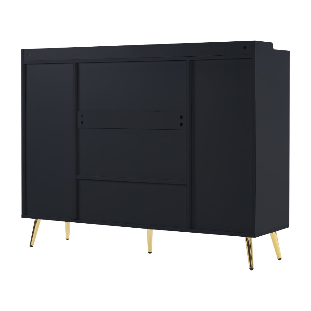 Urban Meuble TV-Ständer mit Mehreren Staufächern, Schwarz style classic chic Schwarz Spanplatte