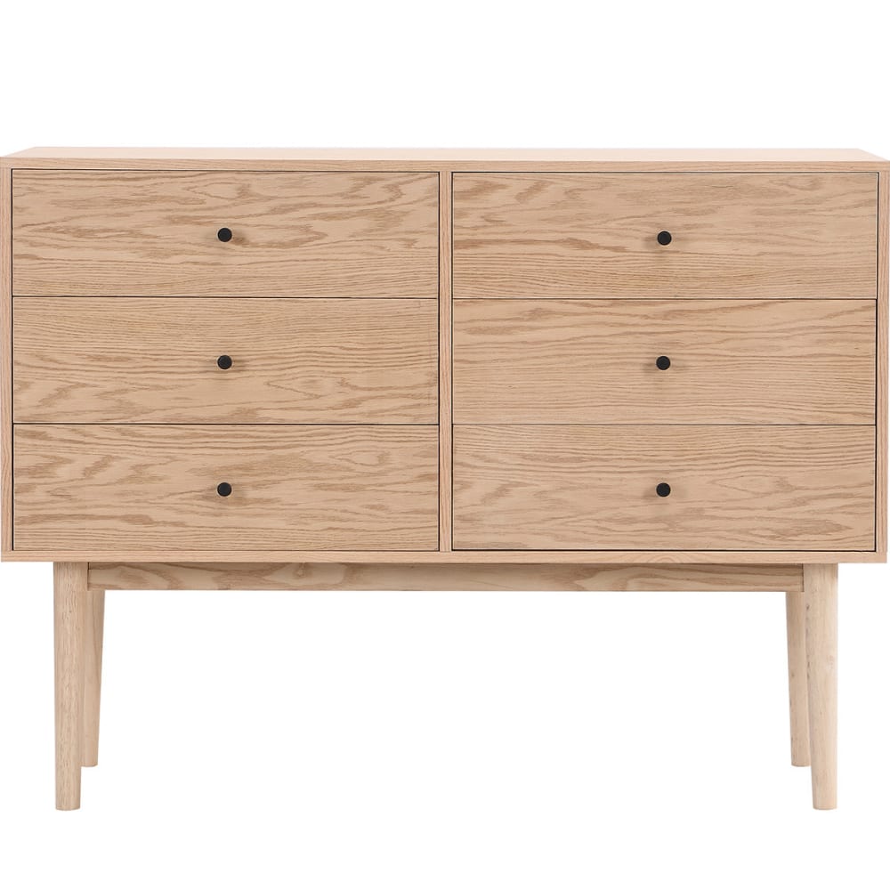 Commode 6 tiroirs en bois 120 cm