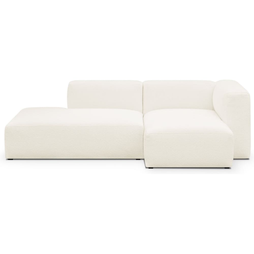 Canapé modulable angle droit 3/4 places en tissu bouclé beige