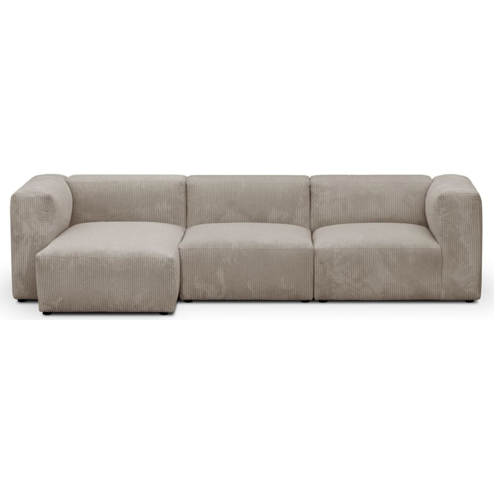 Canape+modulable+angle+gauche+4+places+en+velours+cotele+taupe