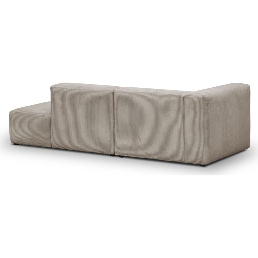 Canapé modulable angle gauche 3/4 places en velours côtelé taupe - Maisons du Monde