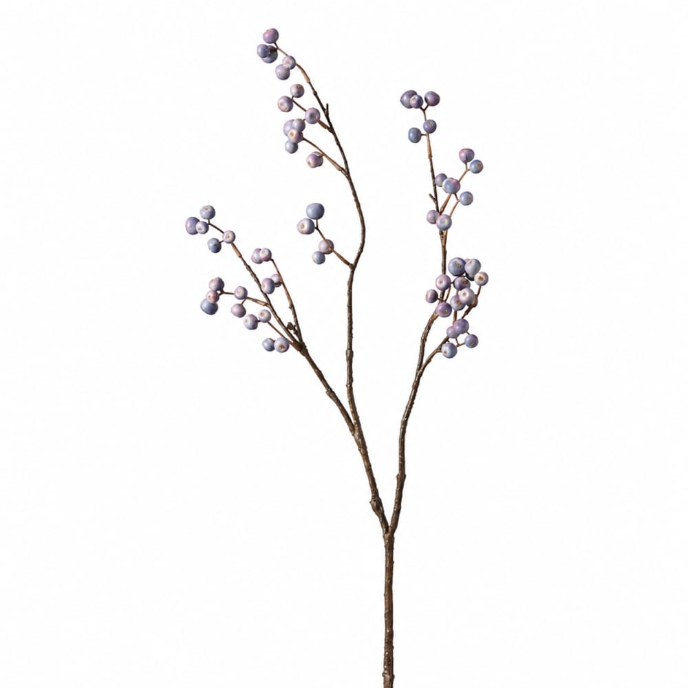 Sia Deco Branche de baies artificielle bleue pâle h90 style contemporain - Pvc - Poly Chlorure De Vinyle