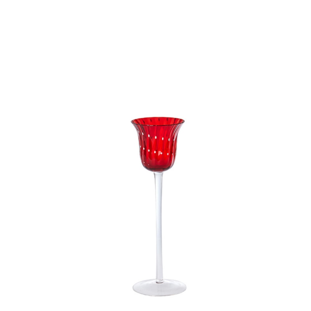 Sia Deco Dekoratives Windlicht aus geblasenem Glas H25, Rot style modern Rot Glas