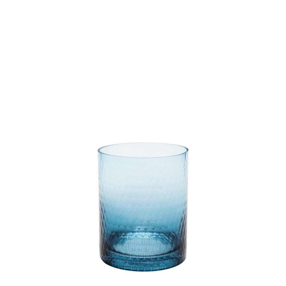 Sia Deco Dekoratives Windlicht aus Glas H15, Blau style modern Blau Glas