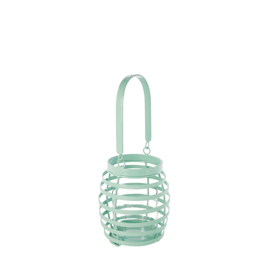 Sia Deco Dekorative Laterne aus Eisen H28, Türkisblau style modern - Stahl