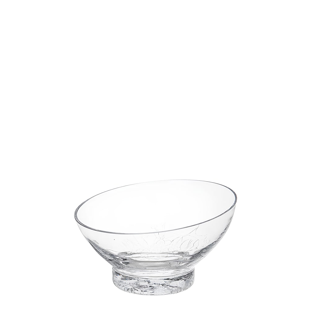 Bol décoratif asymétrique en verre transparent d24 Bol décoratif asymétrique en verre transparent d24