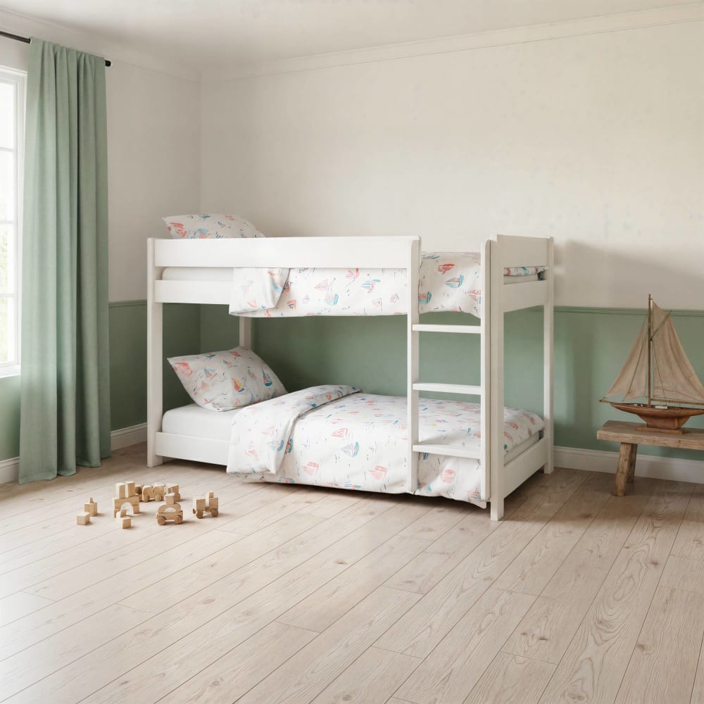 Lits superposés en bois massif  90 x 200 cm blanc (CAMIF) - Image 1