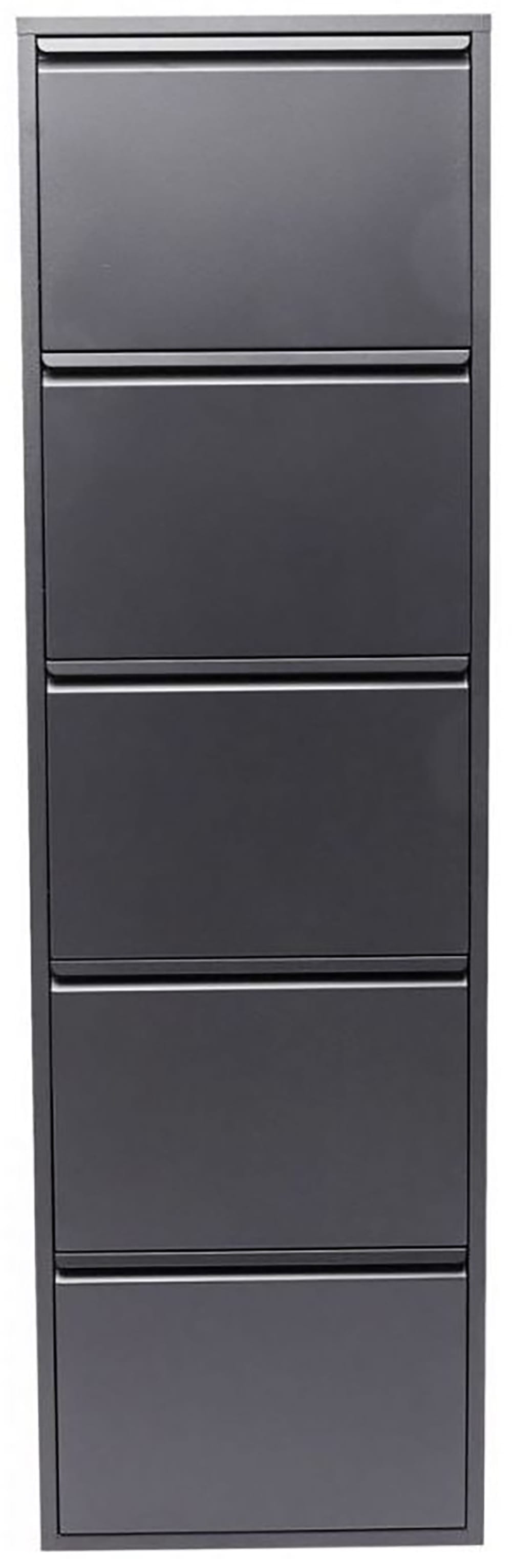 Kare Design Schuhkipper mit 5 Fächern aus Stahl in Anthrazit style modern Grau Stahl