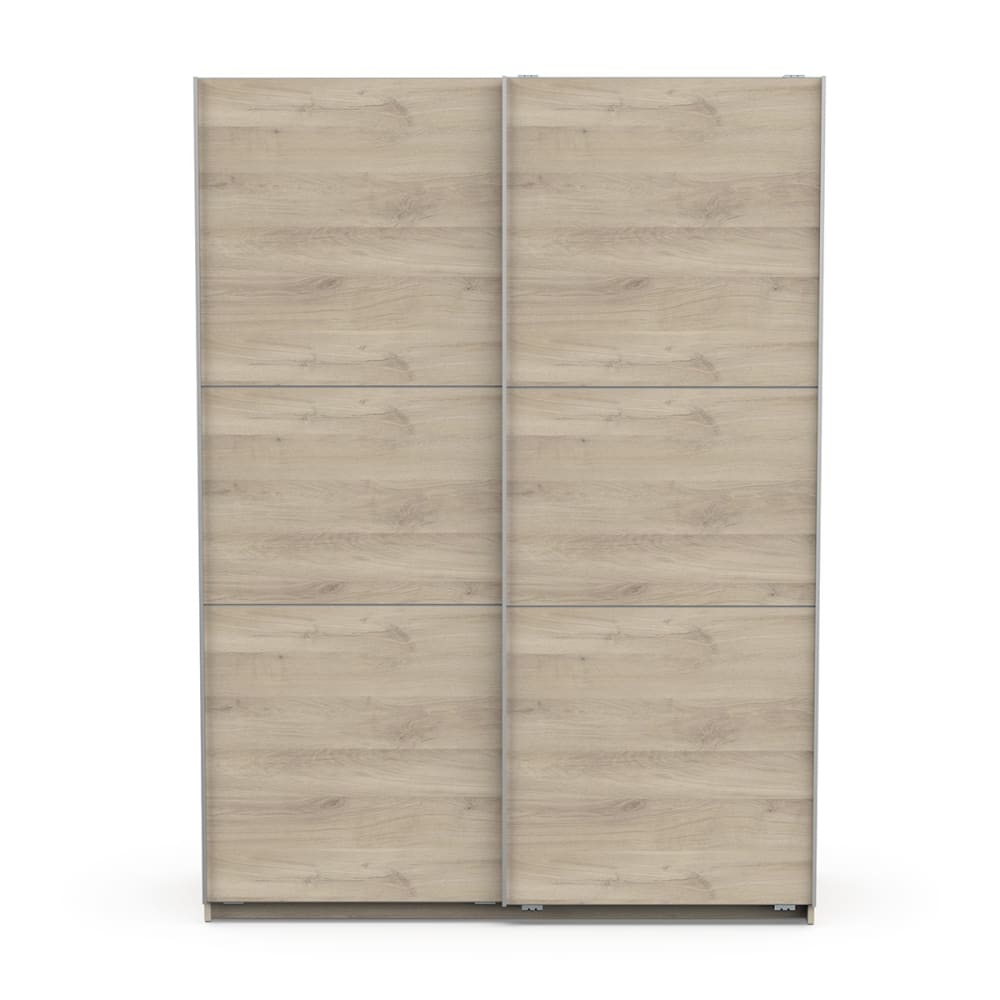 Armoire 2 portes coulissantes - L148 cm - Effet Chêne