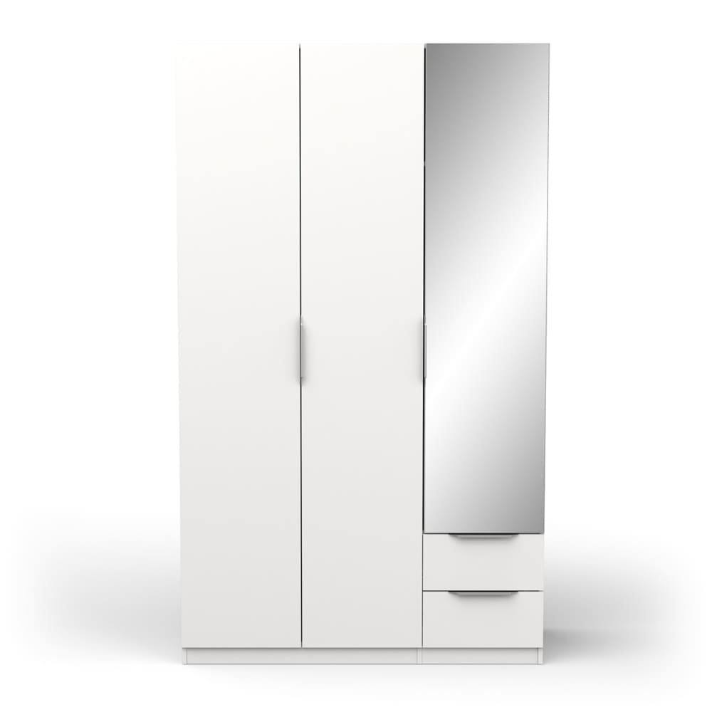 Armoire avec 1 miroir - L119,4 cm - Blanc