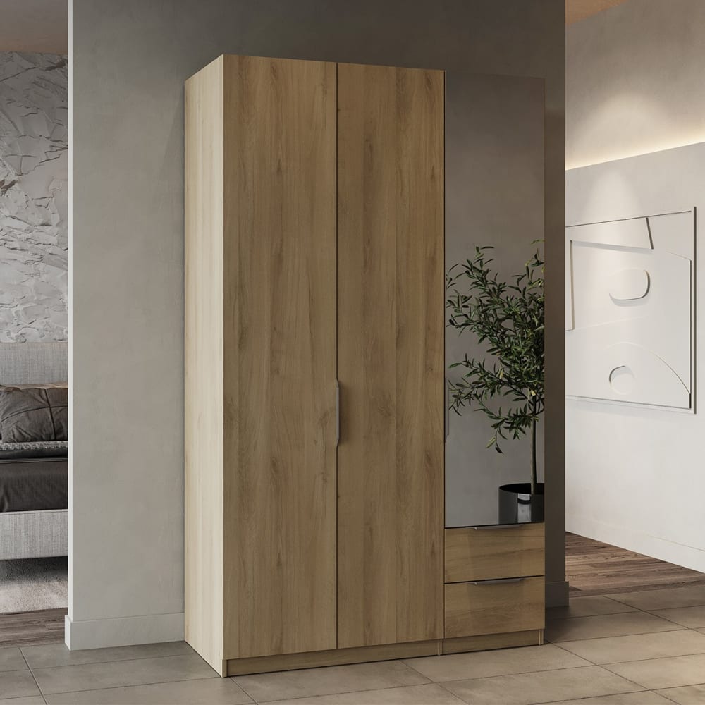 Armoire avec 1 miroir - l119,4 cm - chêne - Maisons du Monde