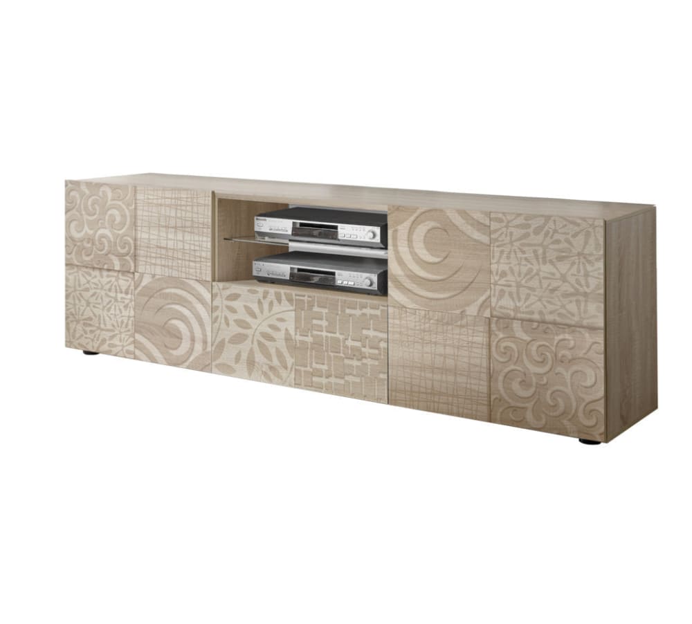 Meuble TV en mélaminé chêne