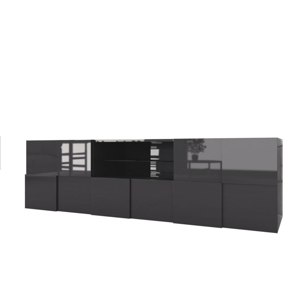 Meuble TV en mélaminé anthracite