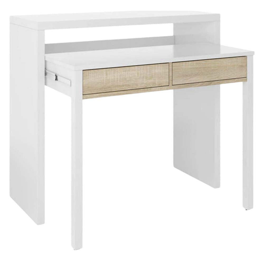 bureau effet bois beige,