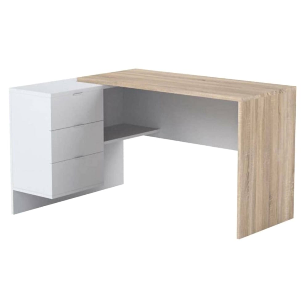 bureau effet bois beige,
