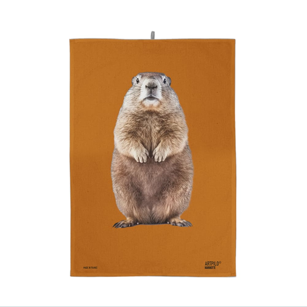 Torchon style montagne 100% coton orange