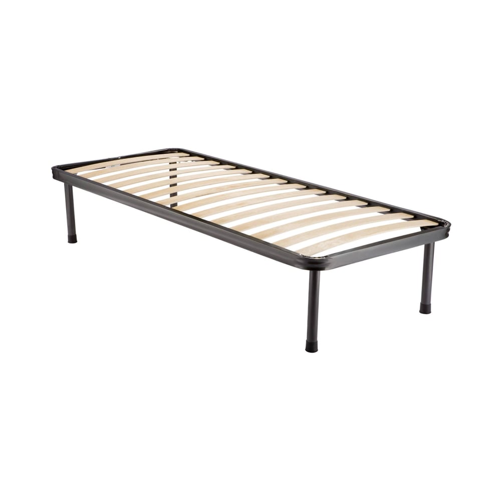 Talamo Italia Orthopädisches Einzelbett Lattenrost Holz natürlich 80x190 cm style modern Schwarz Öko-Tex Zertifikat Metall
