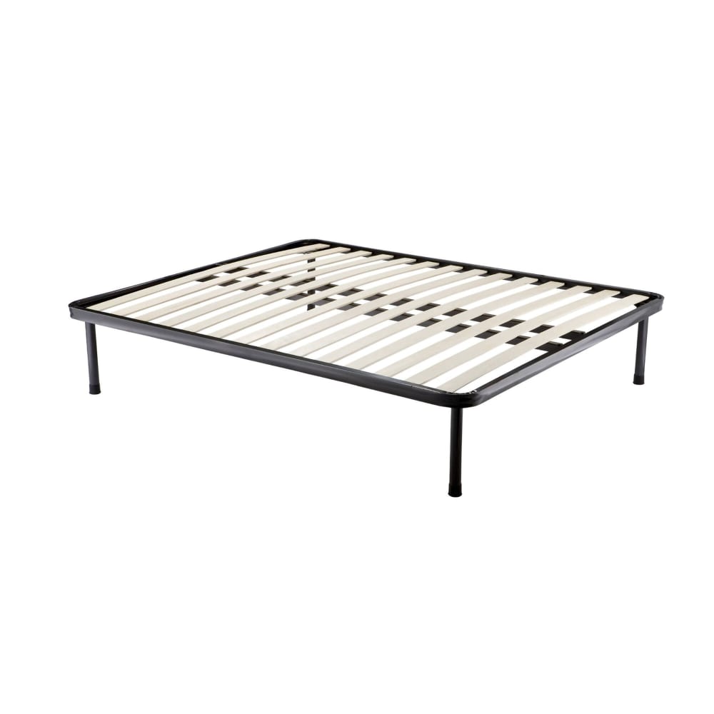 Cadre de lit double en métal noir 190x160 cm