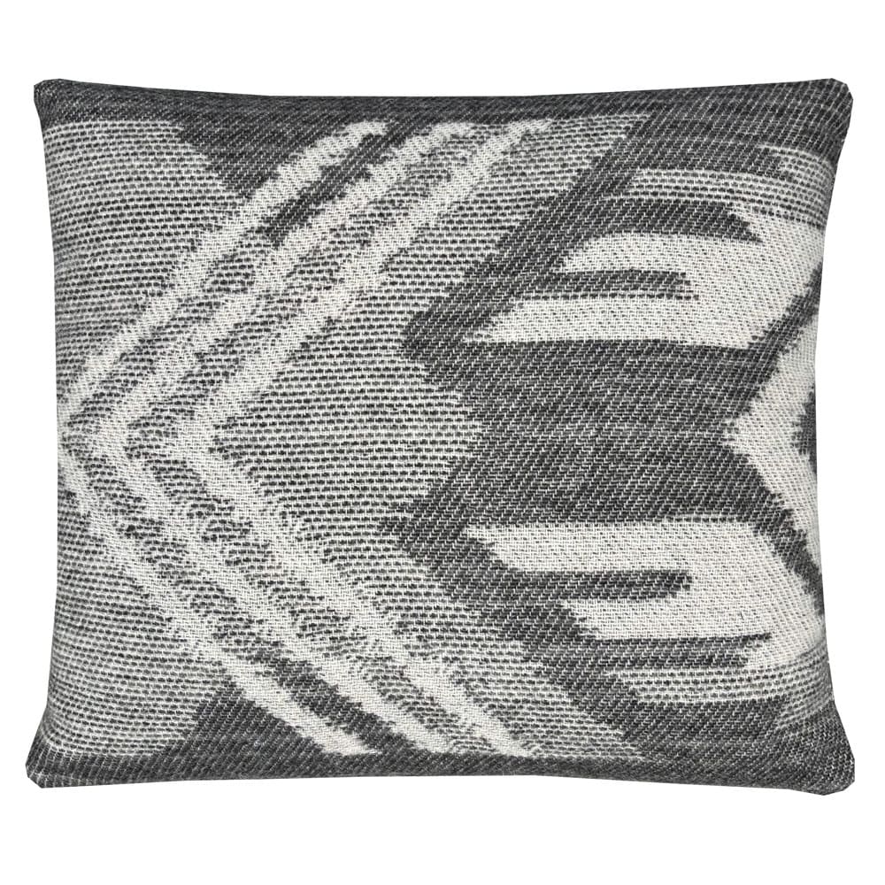 Coussin en laine ornement noir 45x45