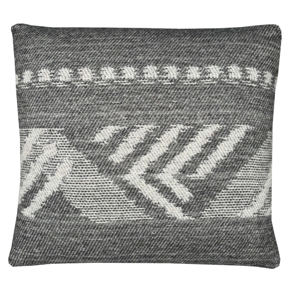 Malagoon Cojín lana negro decostripe 45x45