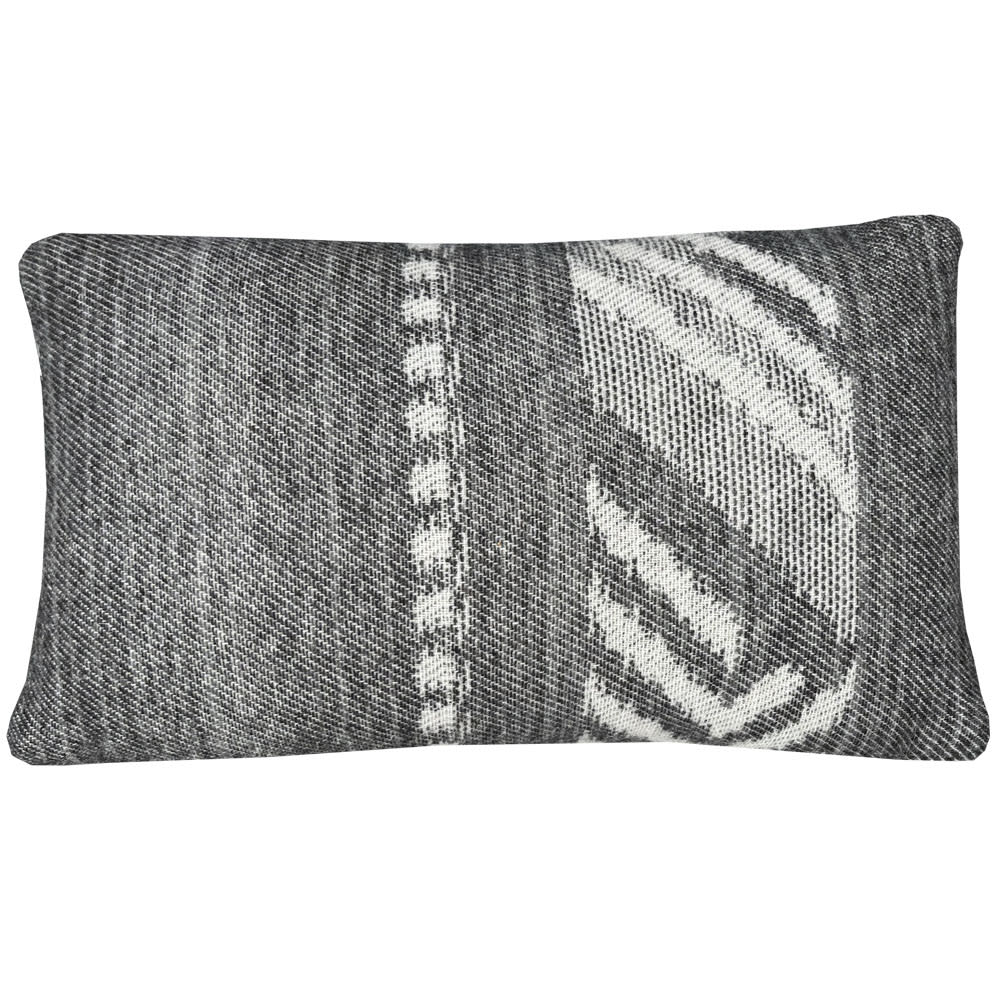 Malagoon Coussin en laine noir decostripe 35x60 style contemporain