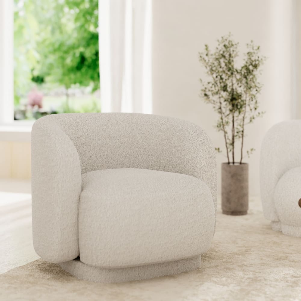 Fauteuil bouclette blanc