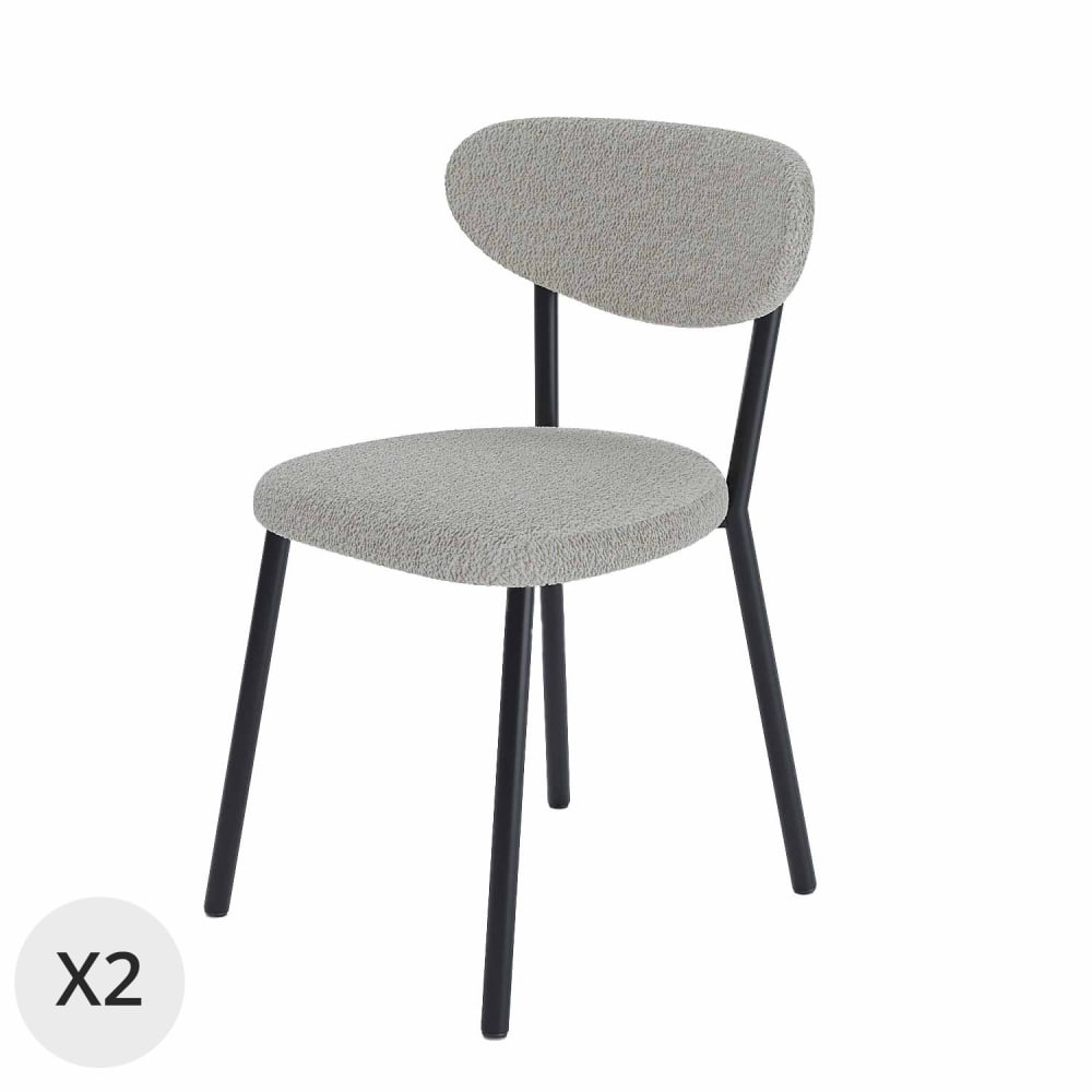 Lot de 2 chaises tissu - pied
