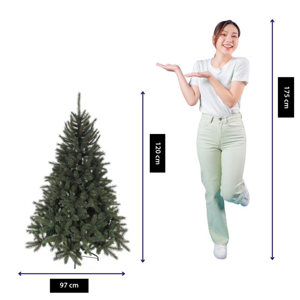 Künstlicher Weihnachtsbaum Toronto Grün Kunststoff H120xB97xL97cm